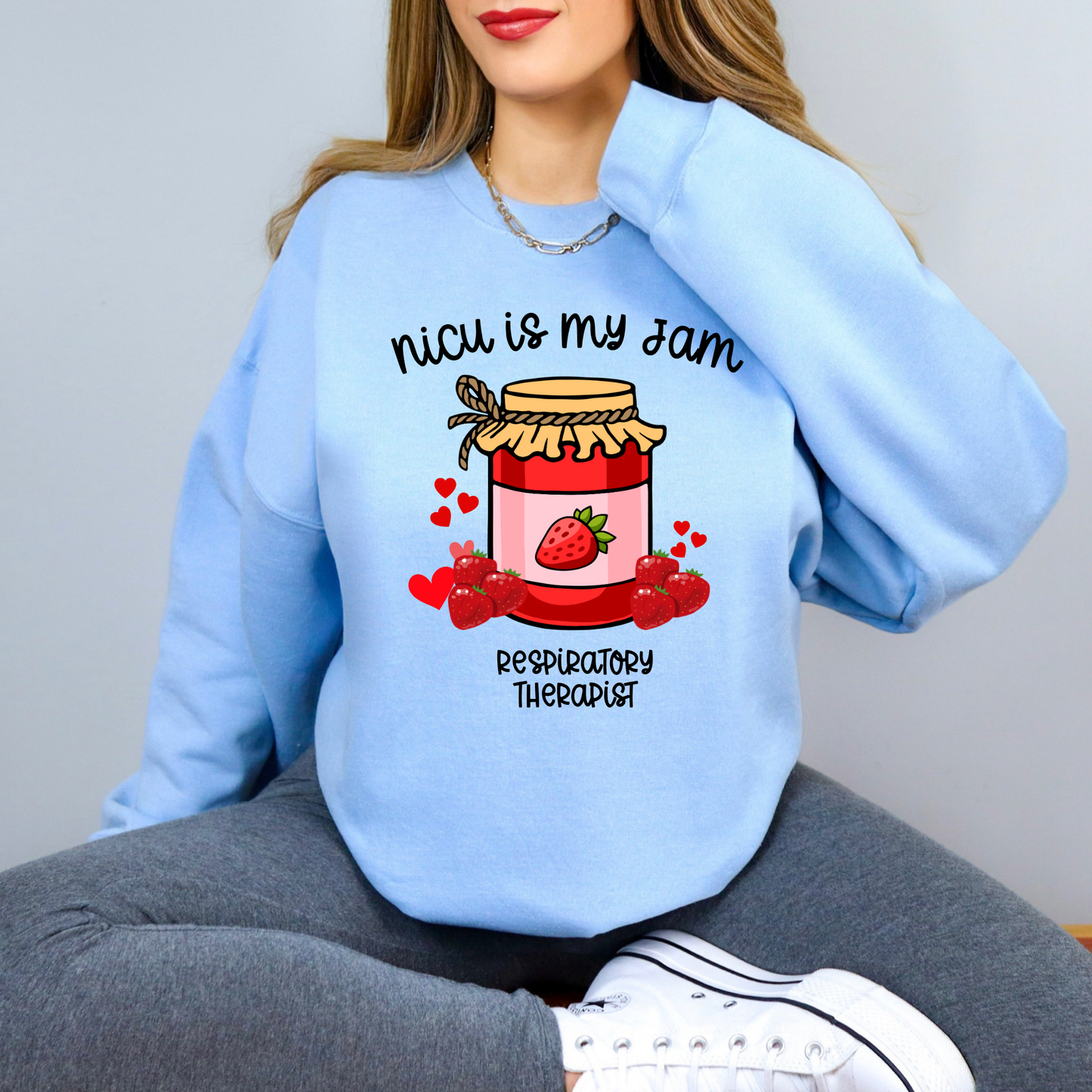 NICU is my Jam Neonatal Respiratory Therapist Crewneck Sweatshirt
