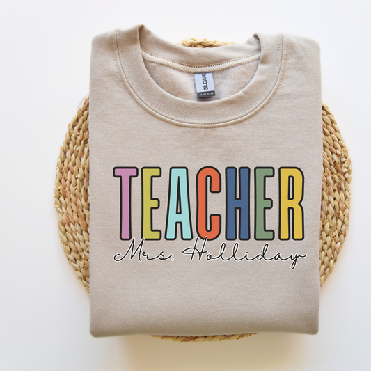 Custom Teacher Crewneck Sweatshirt with Name