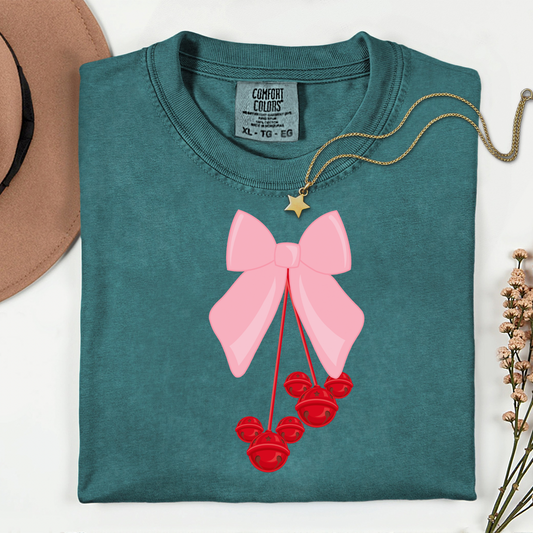 Mouse Jingle Bells Bow Christmas Shirt