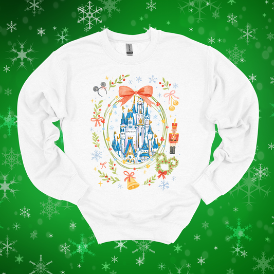 Castle Christmas Crewneck Sweatshirt for Kids and Adults