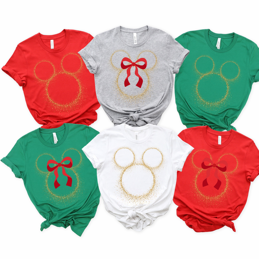 Mouse Gold Glitter Shirt for Kids & Adults