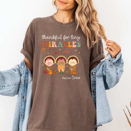 NICU nurse Thanksgiving shirt on Comfort Colors 1717 – cozy fall tee for nurses
