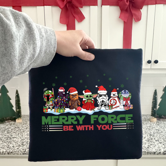 Merry Force Christmas Shirt for Kids and Adults