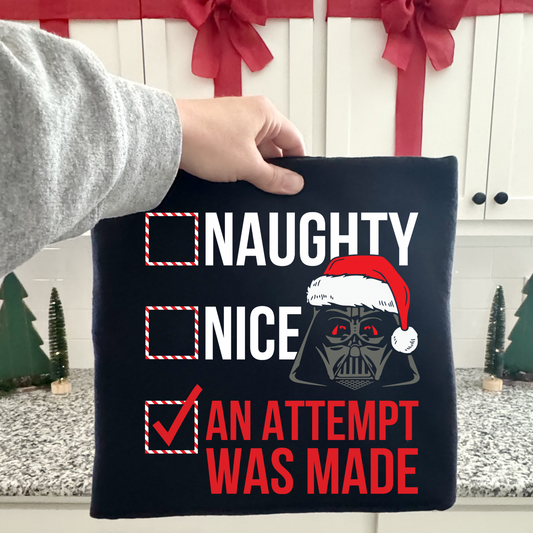 Naughty Nice Dark Side Christmas Shirt for Kids and Adults