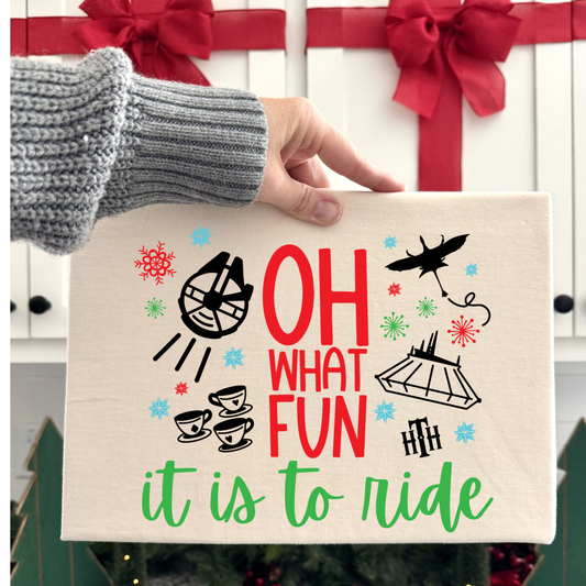 Oh What Fun It Is to Ride Christmas Shirt for Kids and Adults