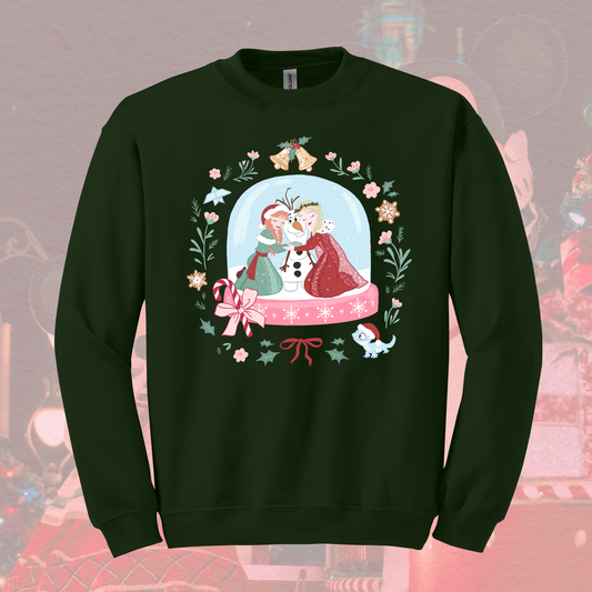 Ice Sisters Snowglobe Crewneck Sweatshirt for Kids and Adults