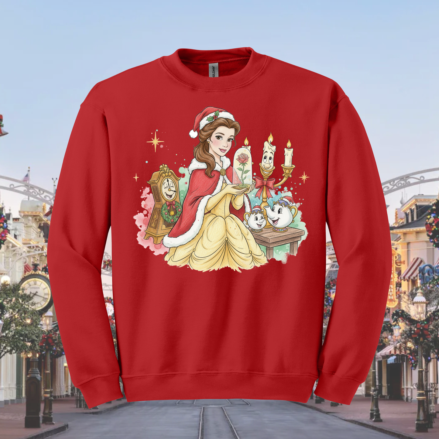 Belle Christmas Crewneck Sweatshirt for Kids and Adults