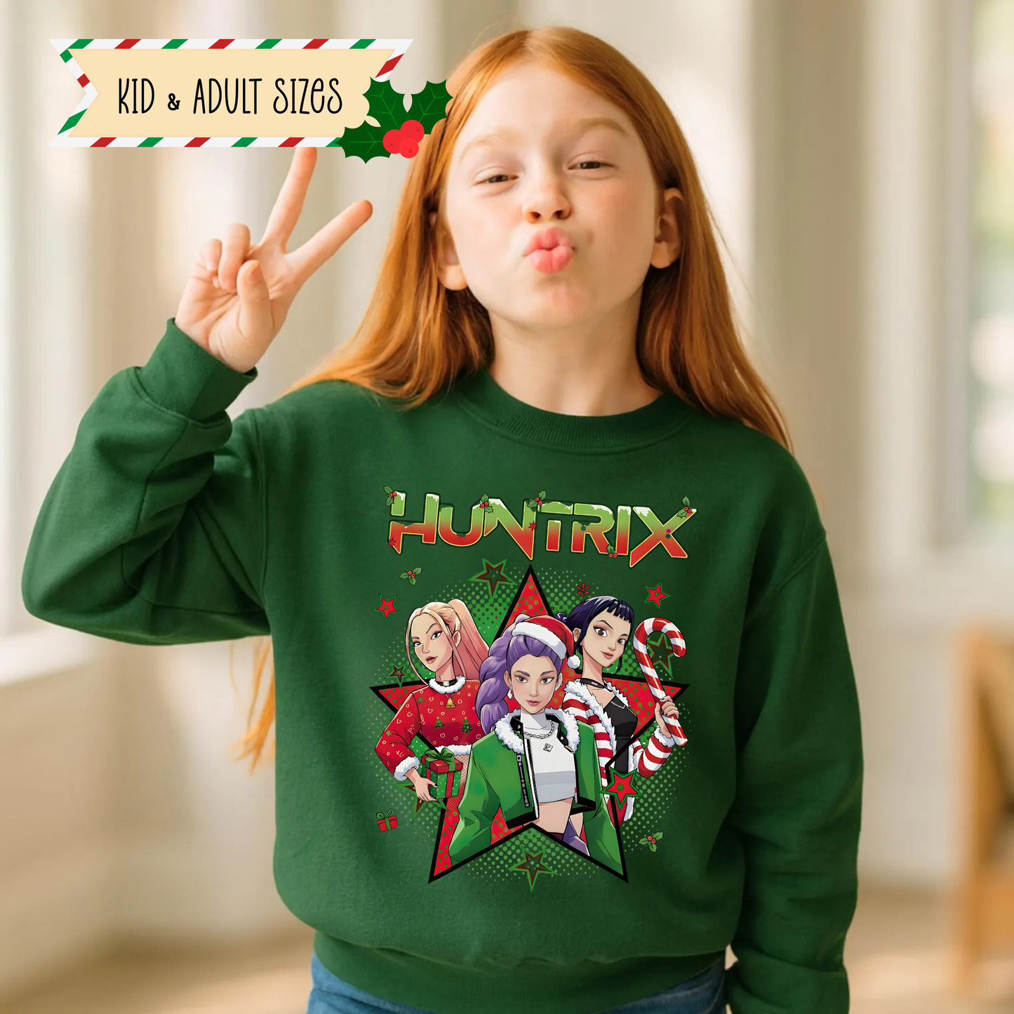 K-pop Christmas Sweatshirt Design 1 for Youth and Adults