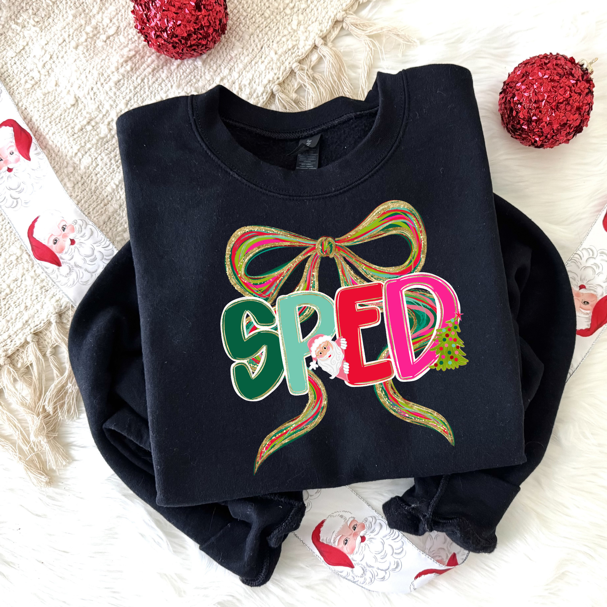 Christmas SPED Teacher Sweatshirt on Gildan 18000 — cozy holiday crewneck gift for special education teachers