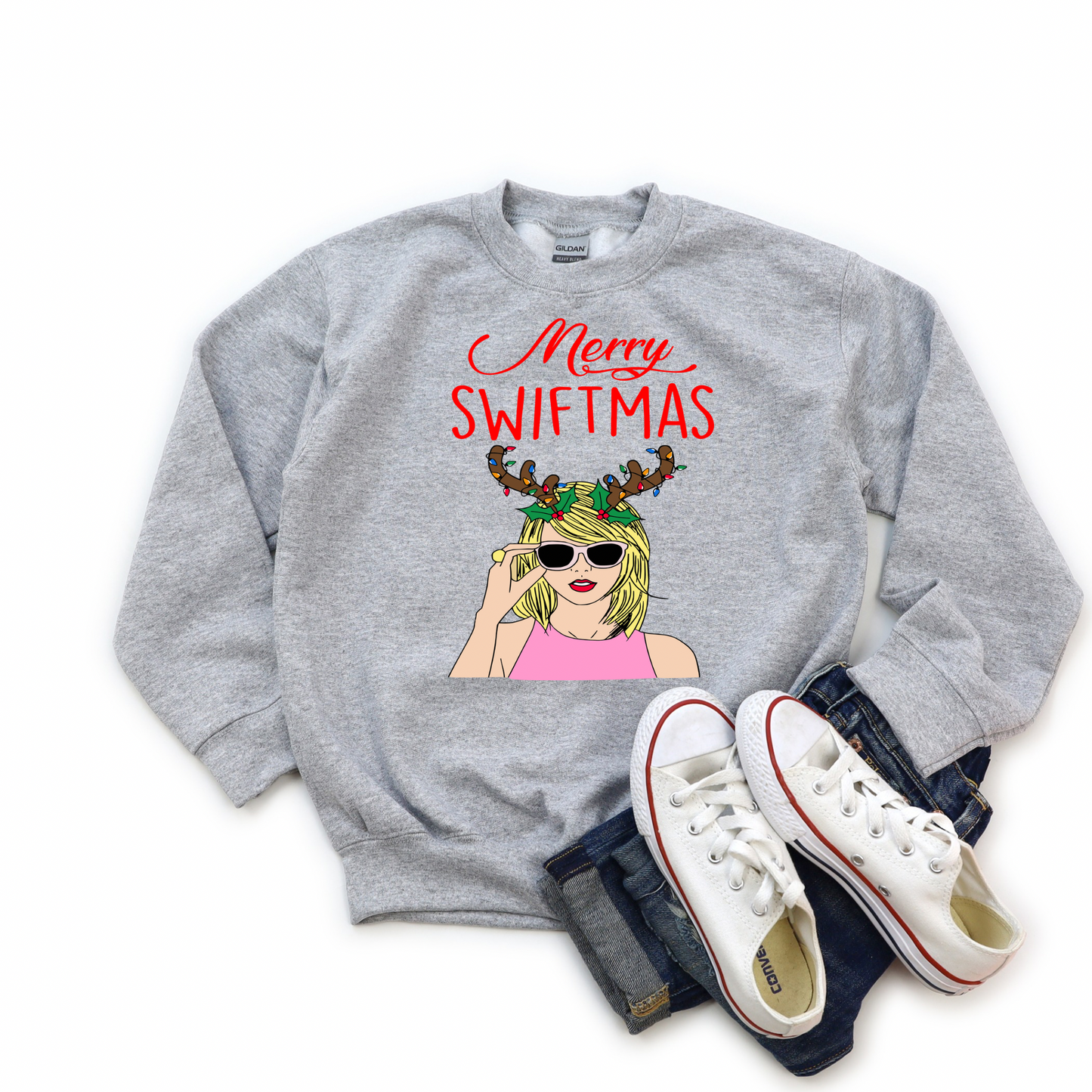 Merry Sw1ftmas Christmas Crewneck Sweatshirt for Girls