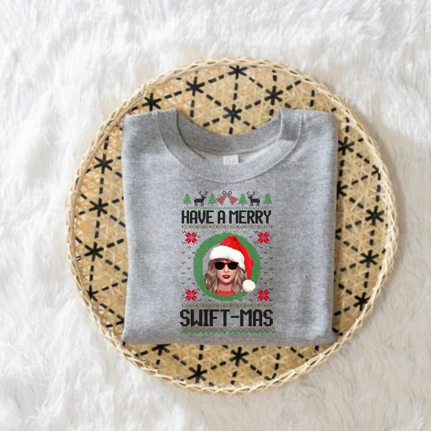 Merry Sw1ftmas Christmas Ugly Sweater Crewneck Sweatshirt for Girls