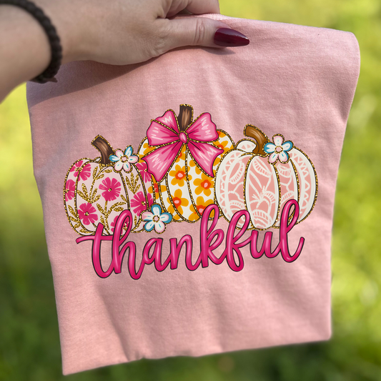 $10 Thanksgiving Sale - Thankful Pink Pumpkins