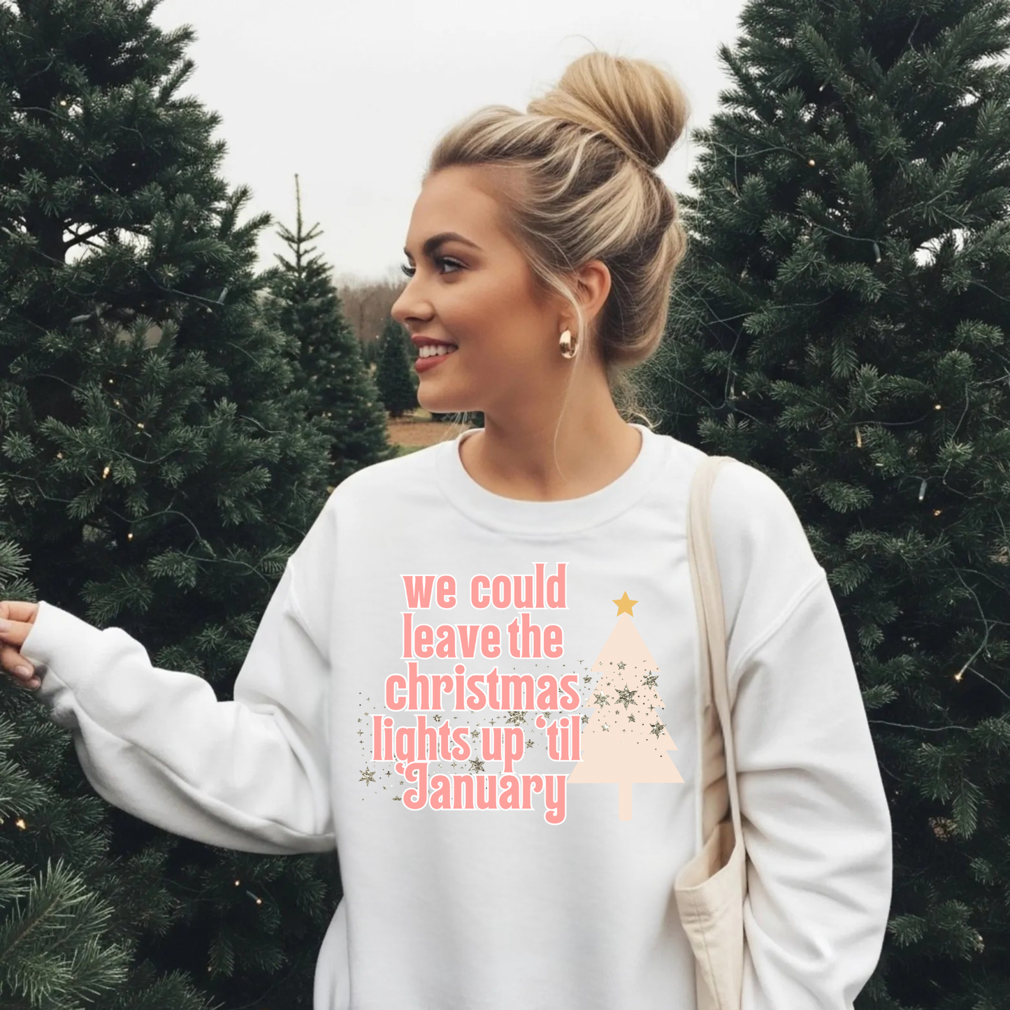 Leave the Christmas Lights Up Crewneck Sweatshirt