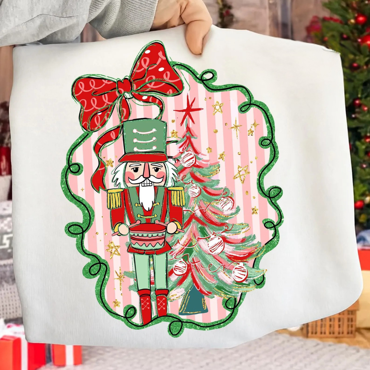 Pink Preview Sale - Pink Stripe Nutcracker Sweatshirt