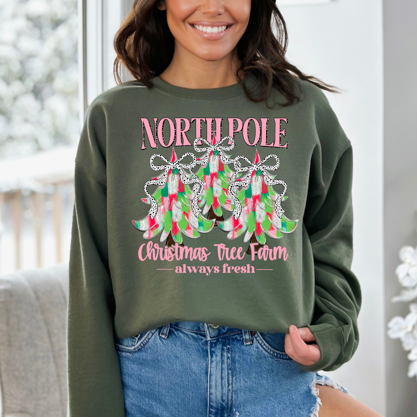 Pink Preview Sale- North Poole Tree Farm Sweatshirt