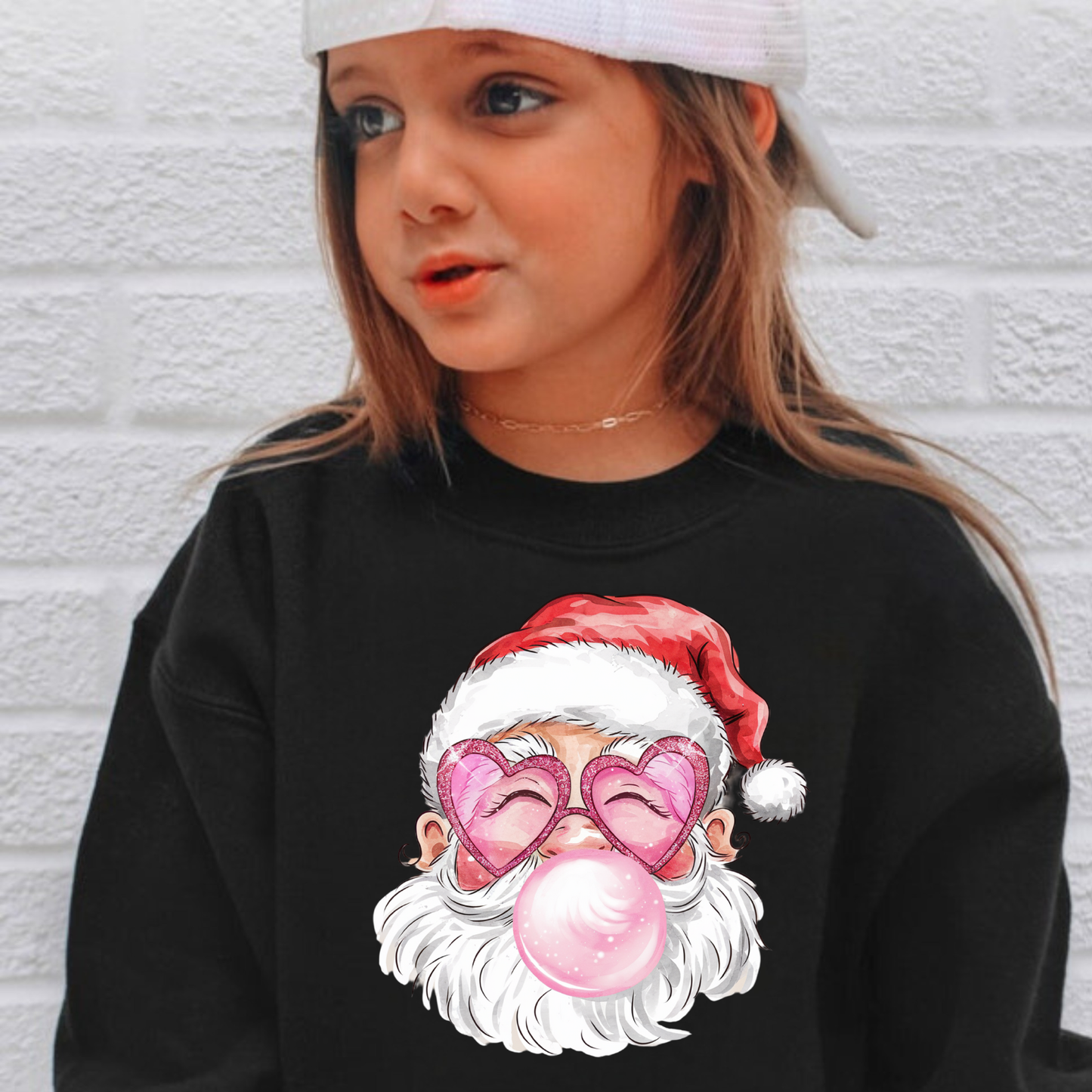 Pink Preview - Girl’s Santa Bubblegum Sweatshirt