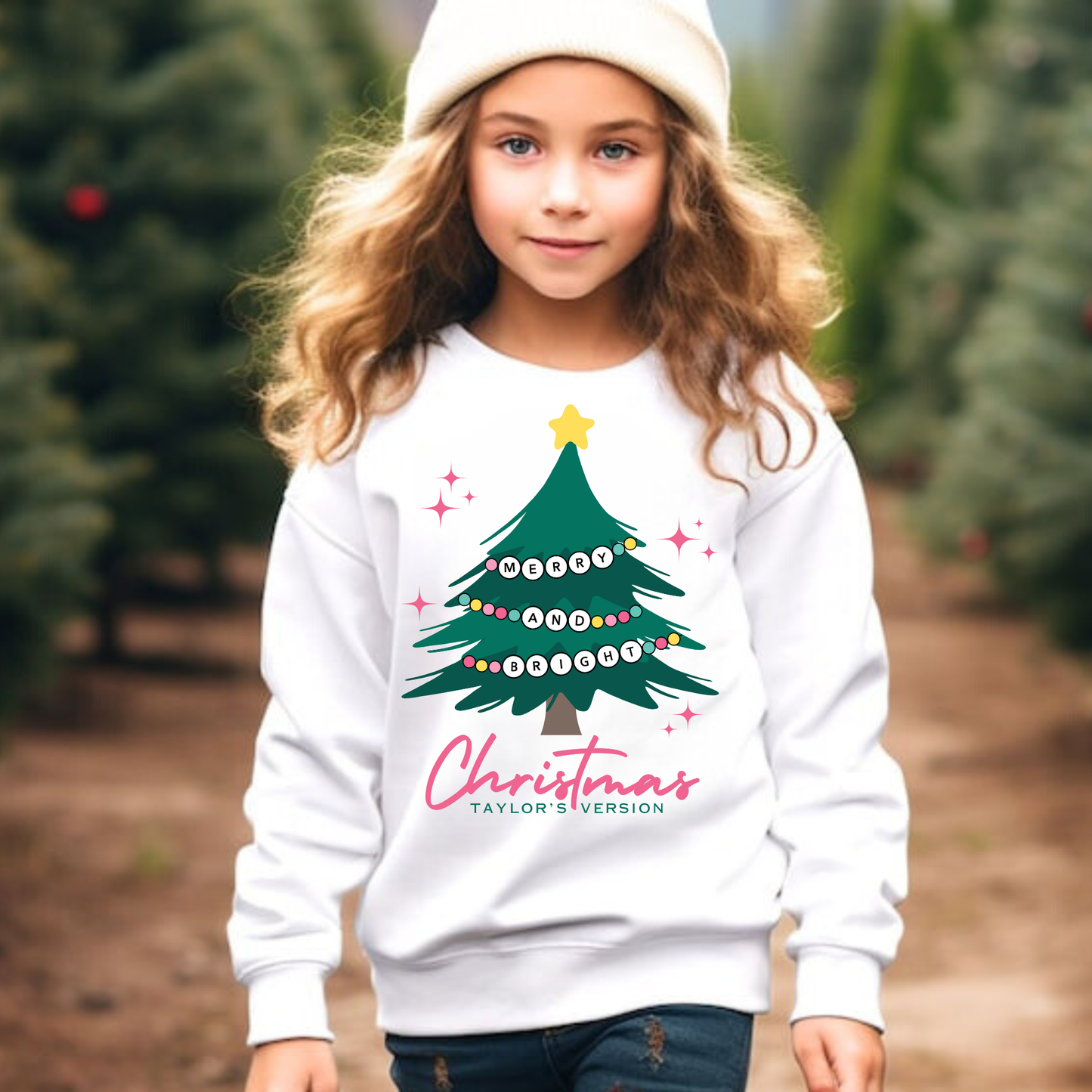 TV Christmas Crewneck Sweatshirt for Girls