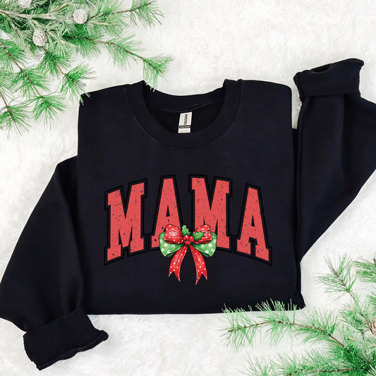 Christmas Mama Sweatshirt | Cozy Holiday Mom Crewneck | Gildan 18000