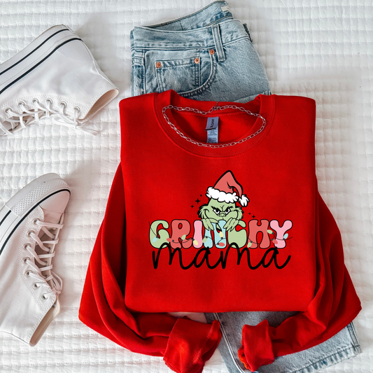Christmas Mama Sweatshirt | Cozy Holiday Mom Crewneck | Gildan 18000