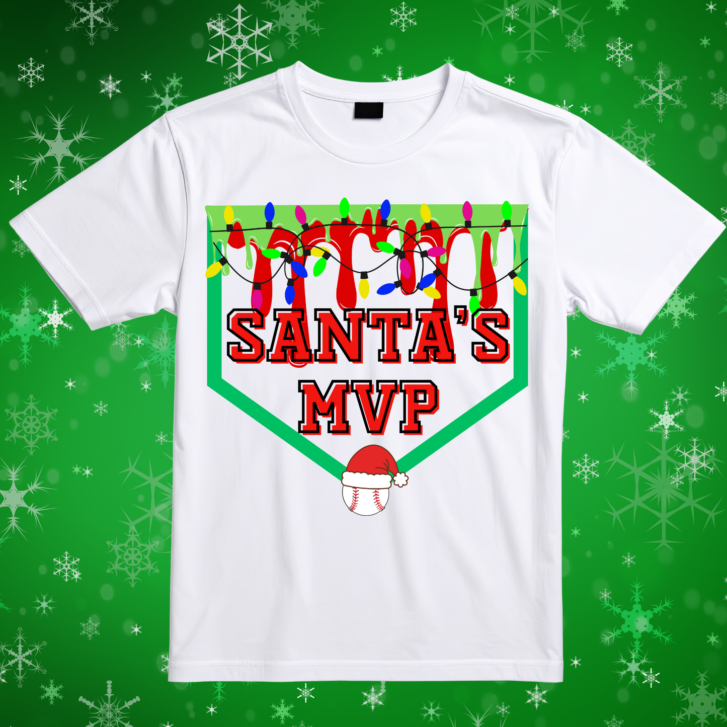 Youth Santa’s MVP Baseball Shirt | Kids Christmas Baseball Tee | Short Sleeve or Long Sleeve