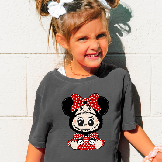 Girl Monster Mouse Shirt for Kids - Comfort Colors