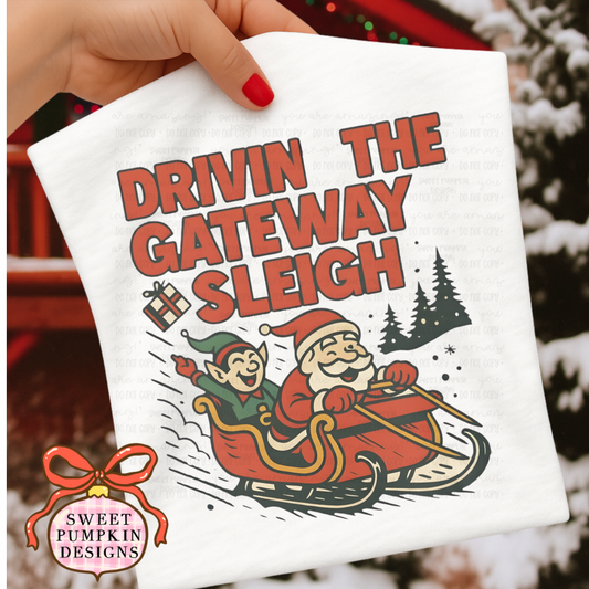 Getaway Sleigh Christmas Comfort Colors Shirt