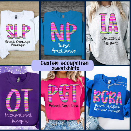 Custom Occupation Sweatshirt | Personalized Job Title Crewneck | Gildan 18000 Unisex Pullover | Personalized Work Sweatshirt | Gift for Coworker or Employee