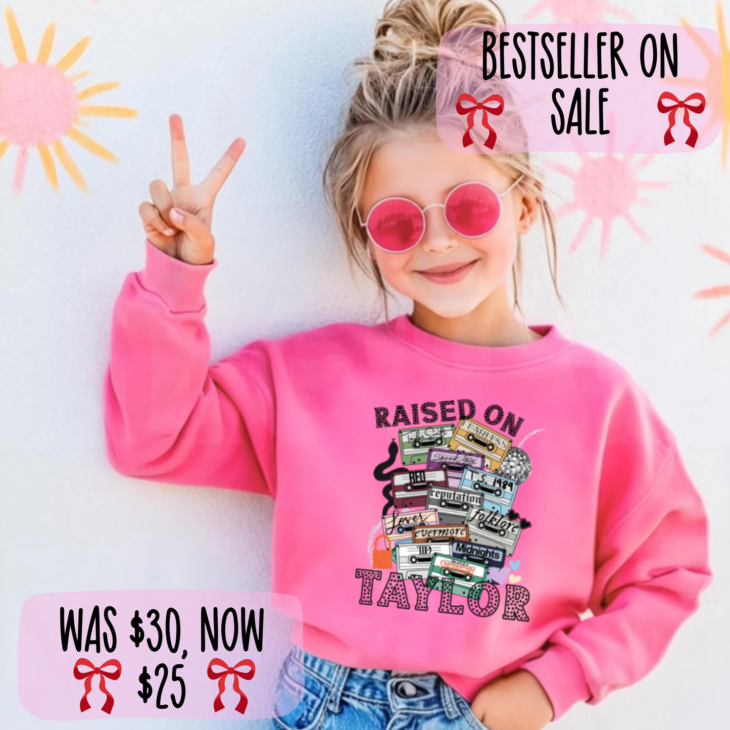 RAISED ON TAY YOUTH Crewneck Sweatshirt - Black Friday Sale