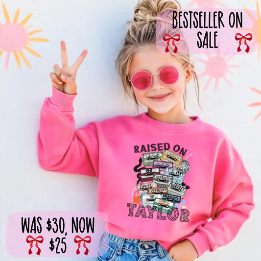 RAISED ON TAY YOUTH Crewneck Sweatshirt - Black Friday Sale