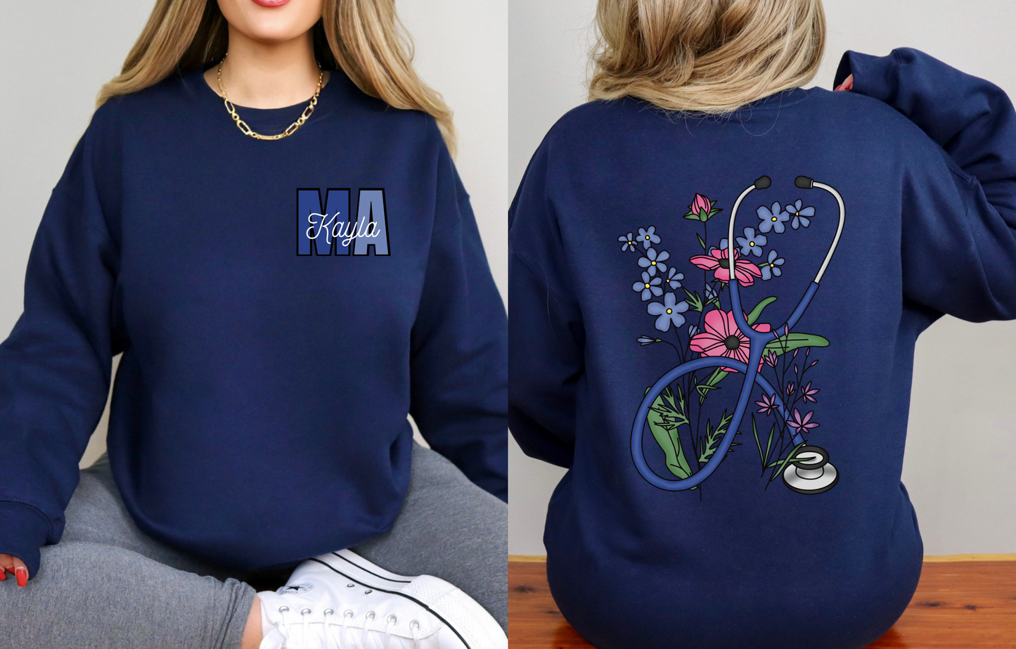 Custom Medical Assistant Crewneck Sweatshirt | Personalized MA Sweater | Healthcare Worker Gift | Medical Assistant Student Apparel