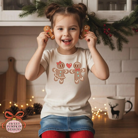 Girls Christmas Gingerbread Shirt | Cute Gingerbread Girl Tee