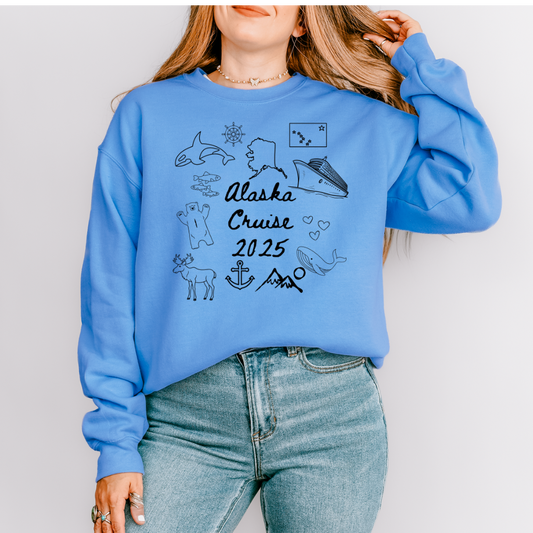 Alaska Cruise Doodle Sweatshirt