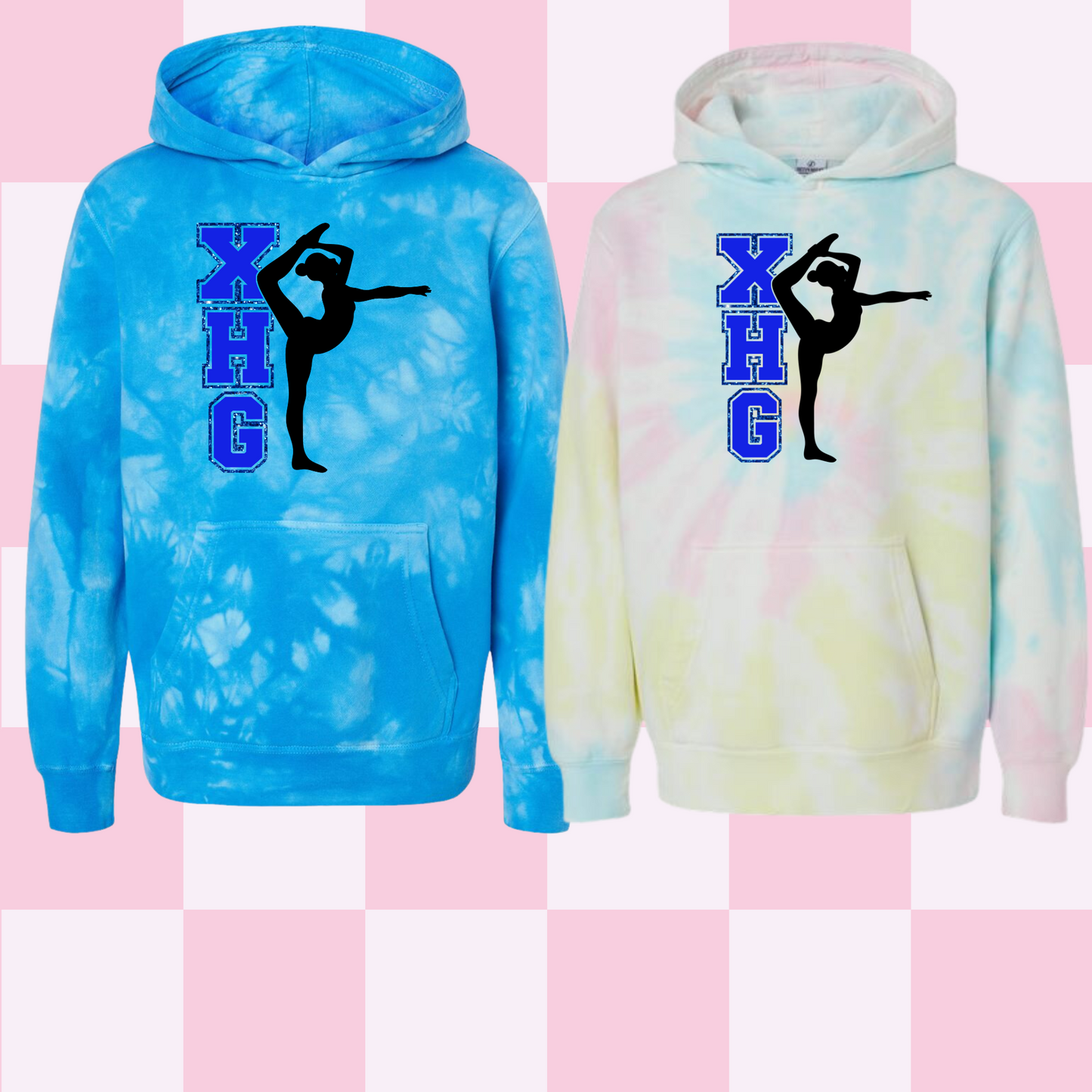 Design 8 Xtreme Heights XHG Gymnast Youth & Adult Tie Dye Hoodie