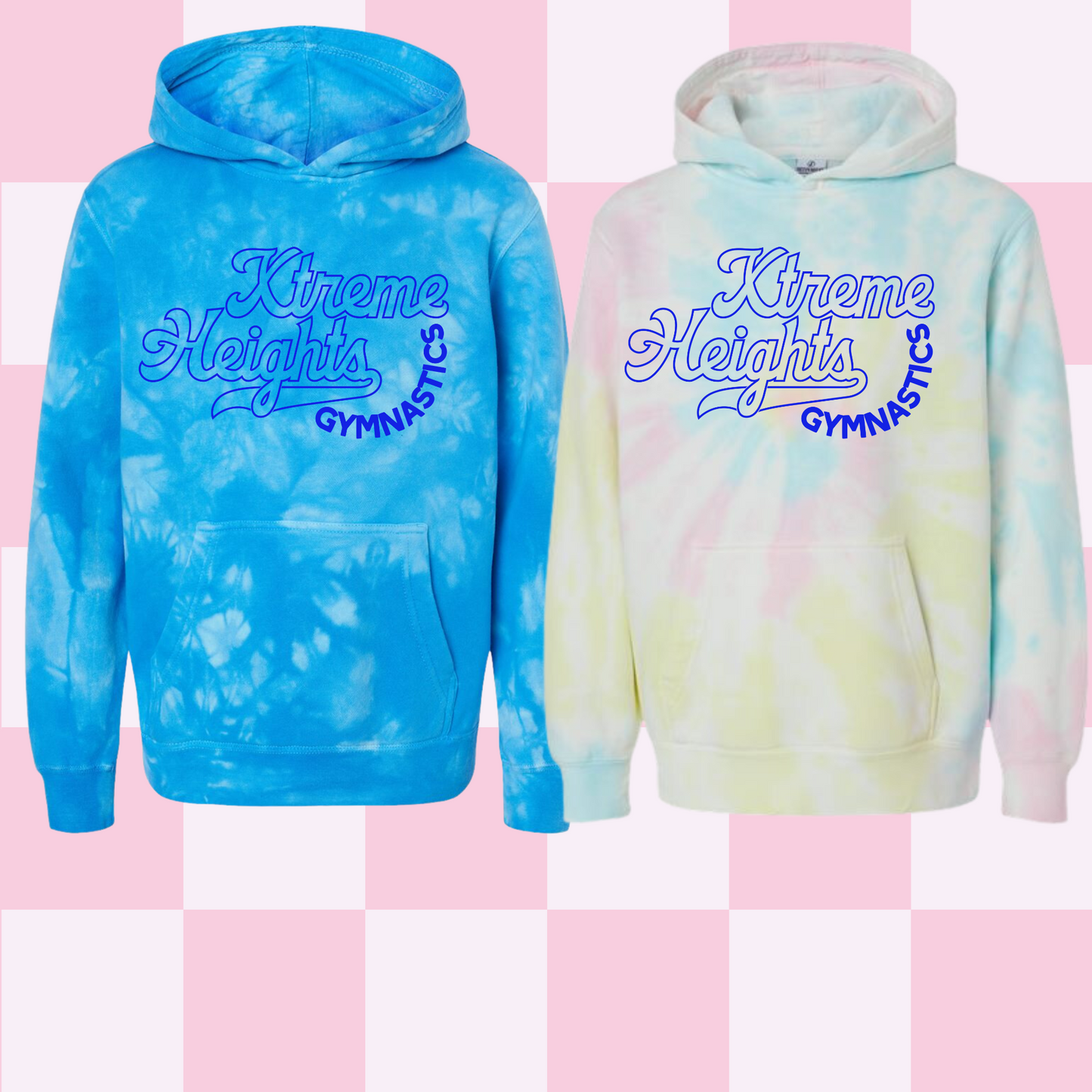 Design 5 Xtreme Heights Gymnastics Youth & Adult Tie Dye Hoodie