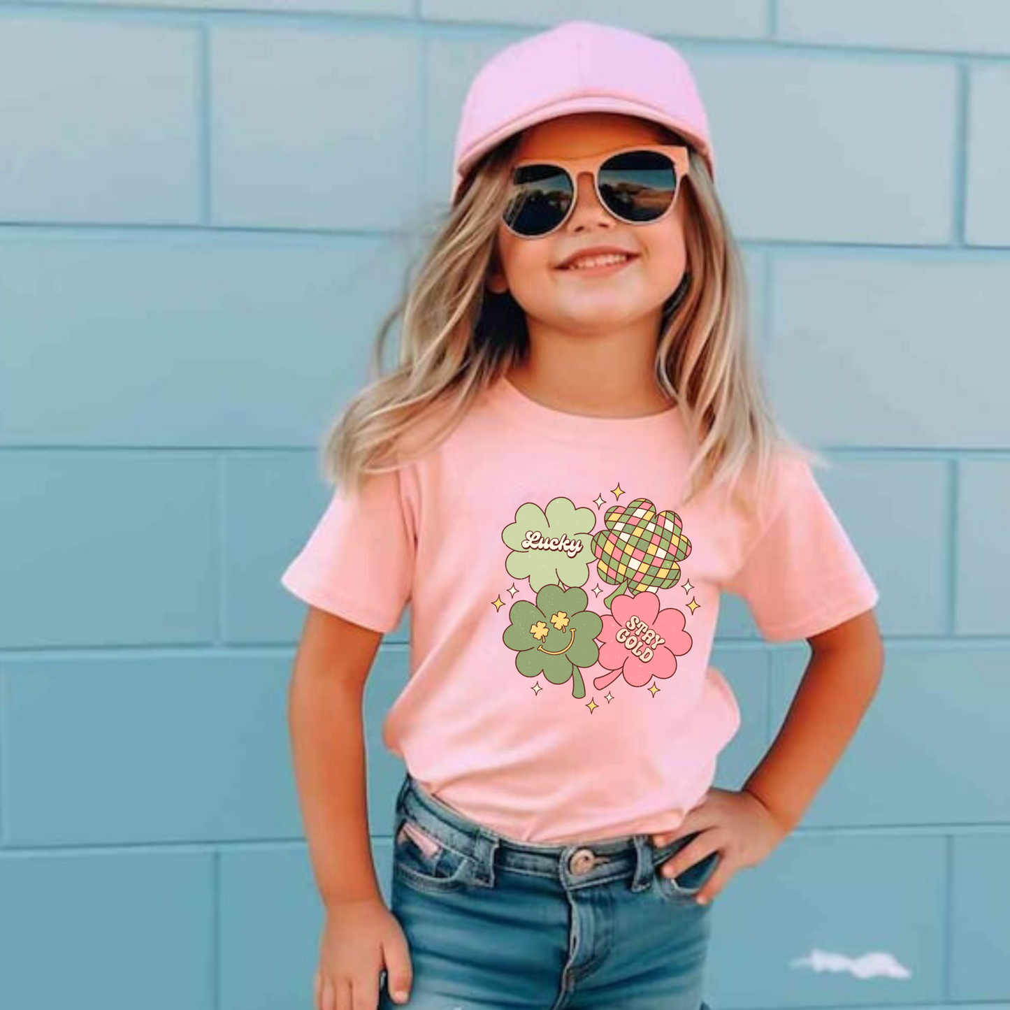 Retro Shamrock St. Patrick's Day Shirt for Girls