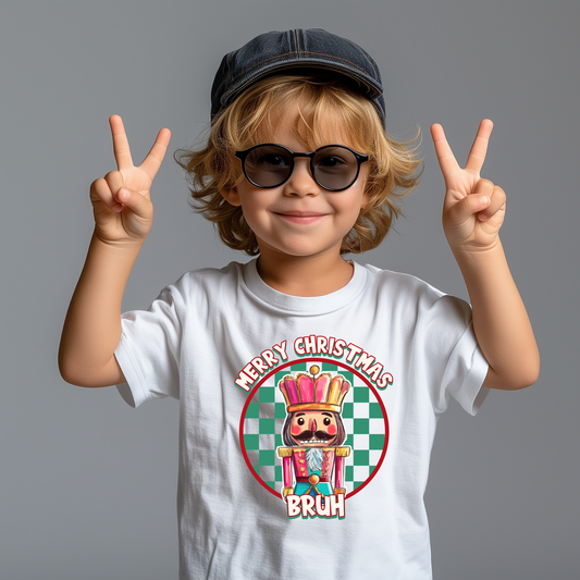 Merry Christmas Bruh | Nutcracker Christmas Shirt for Boys