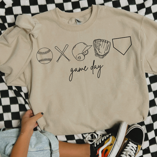 Baseball Game Day Crewneck Sweatshirt