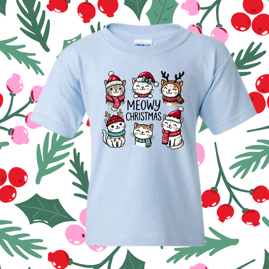 Christmas Cat Shirt | Cute Girls Christmas Shirt