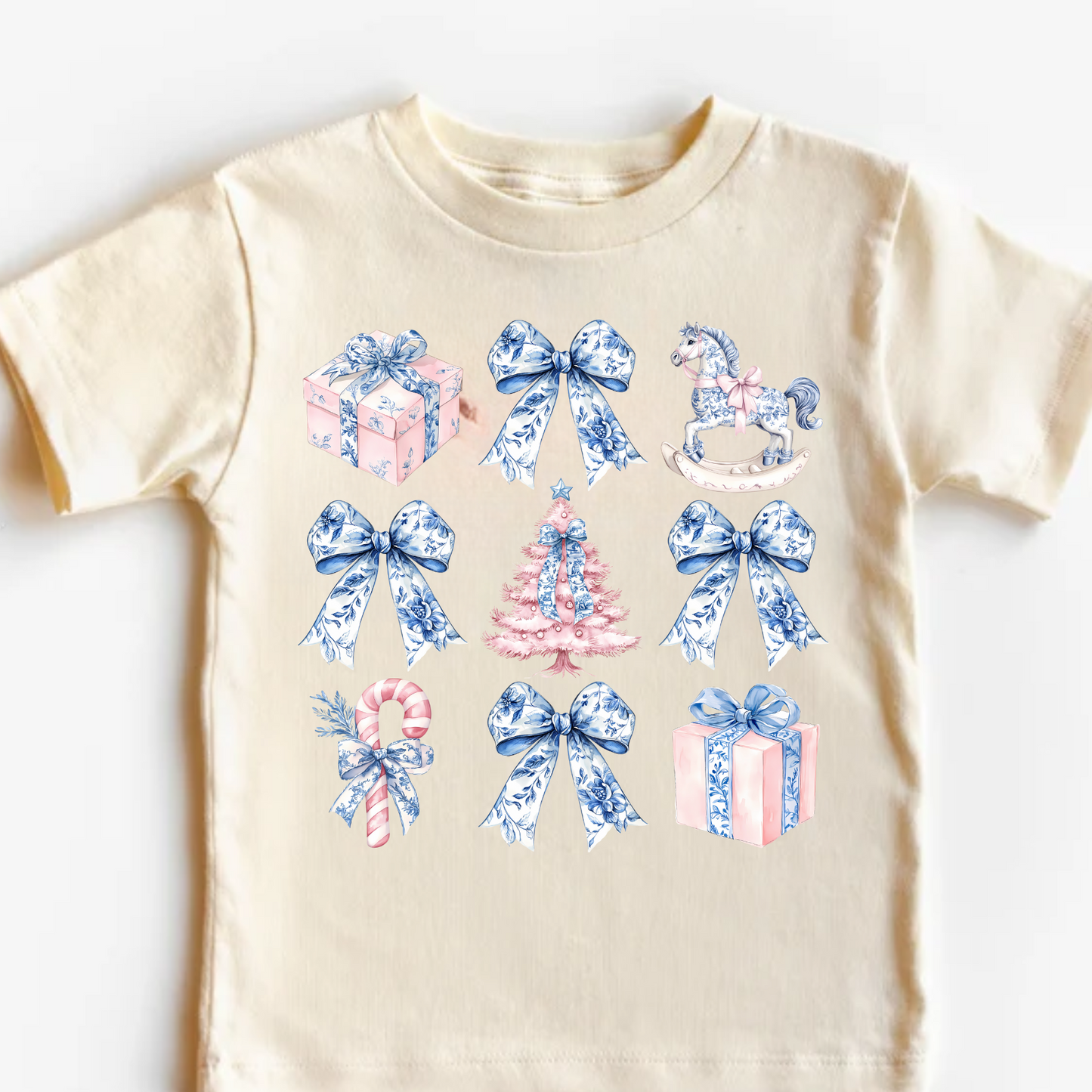 Toile Print Christmas Coquette Shirt for Girls