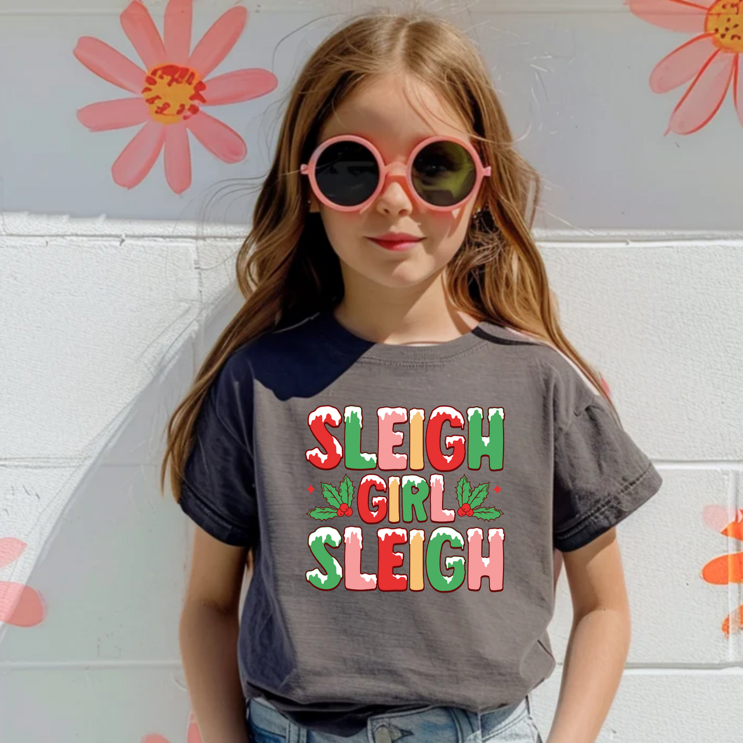 Sleigh Girl Sleigh Christmas Shirt for Girls