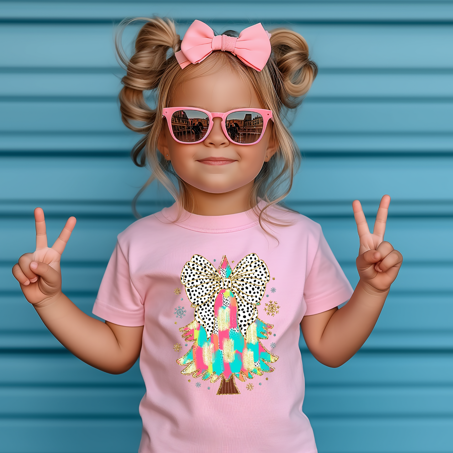 Brush Stroke Christmas Tree Shirt for Girls
