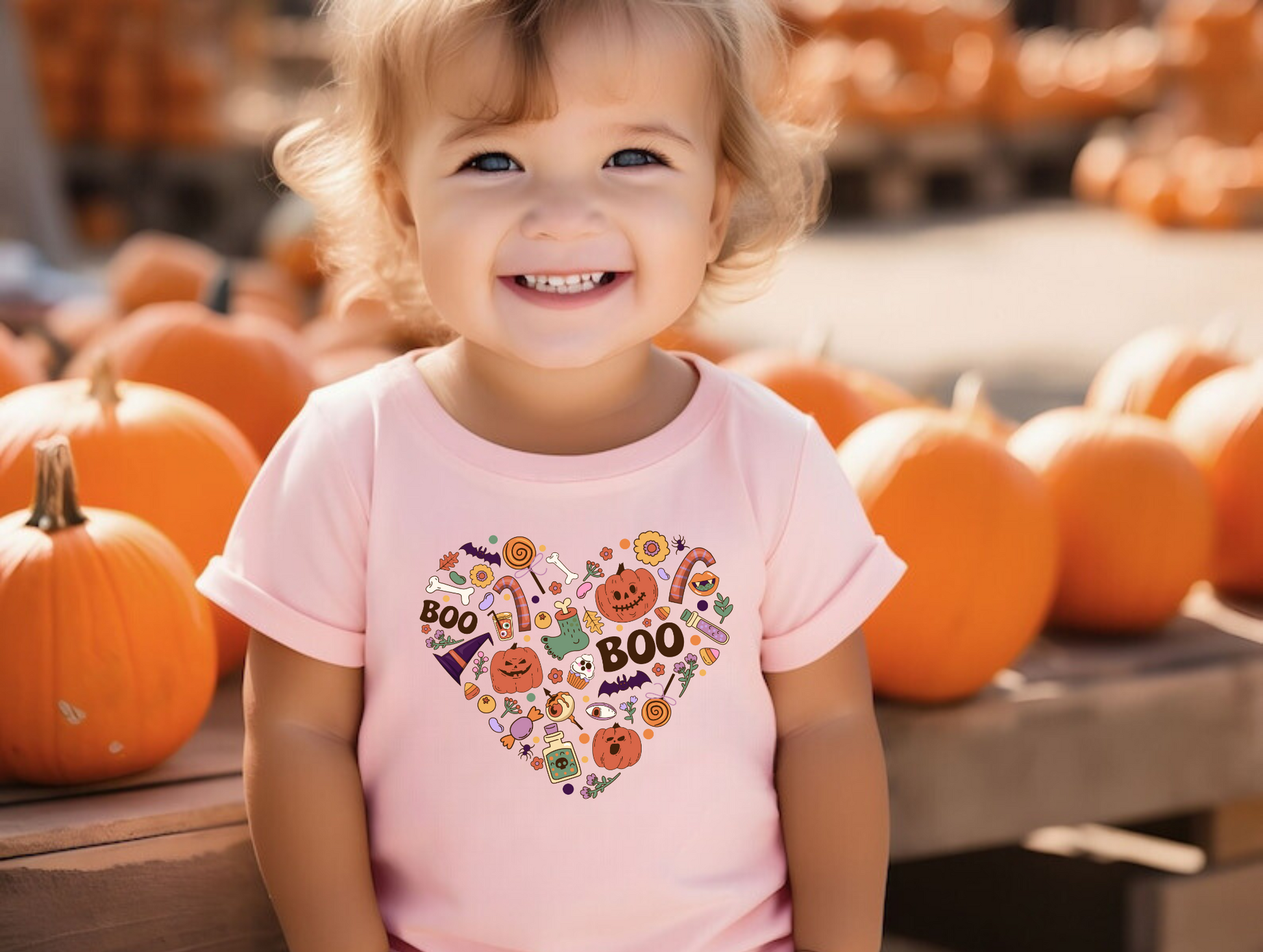 Halloween heart collage shirt.
