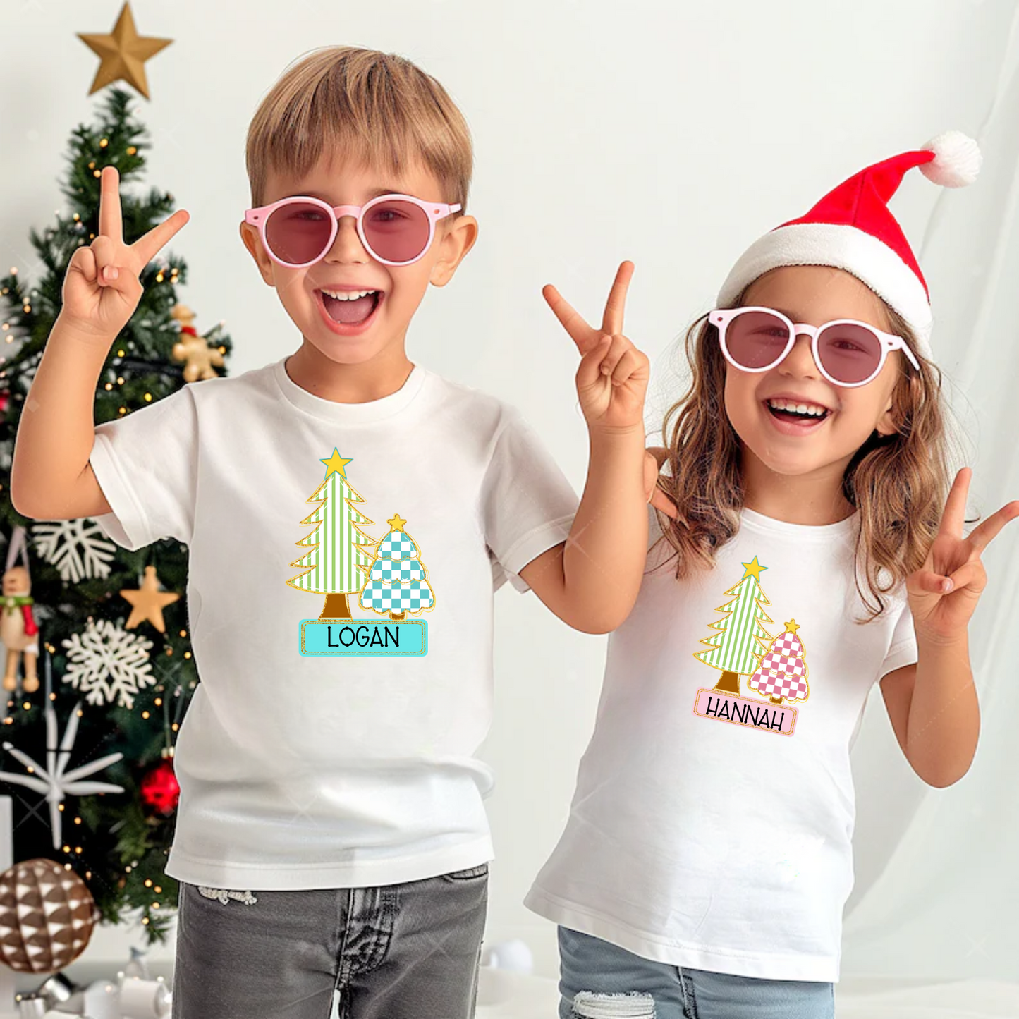 Personalized Boy and Girl Christmas Shirt | Kids Shirt with Name