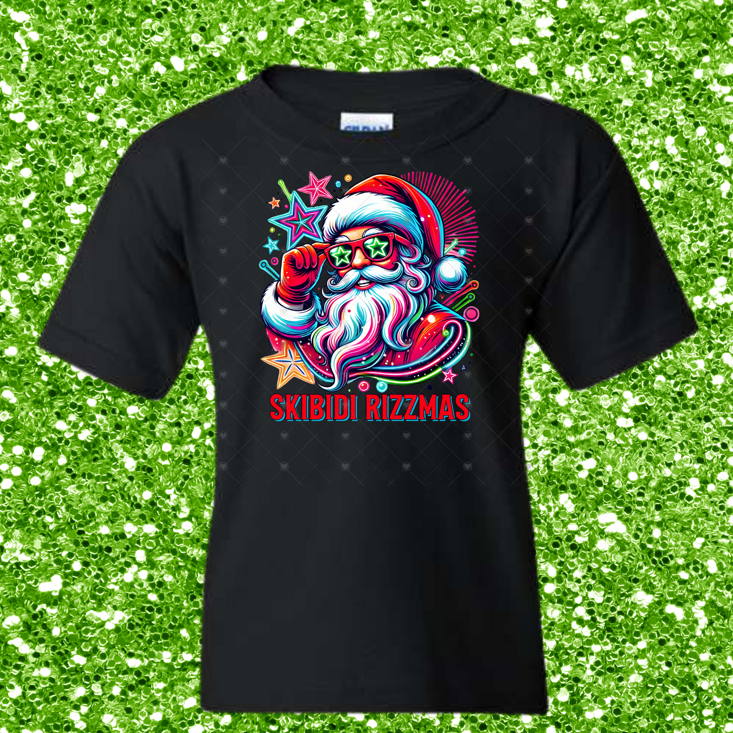 Skibidi Rizzmas Santa Christmas Shirt for Kids