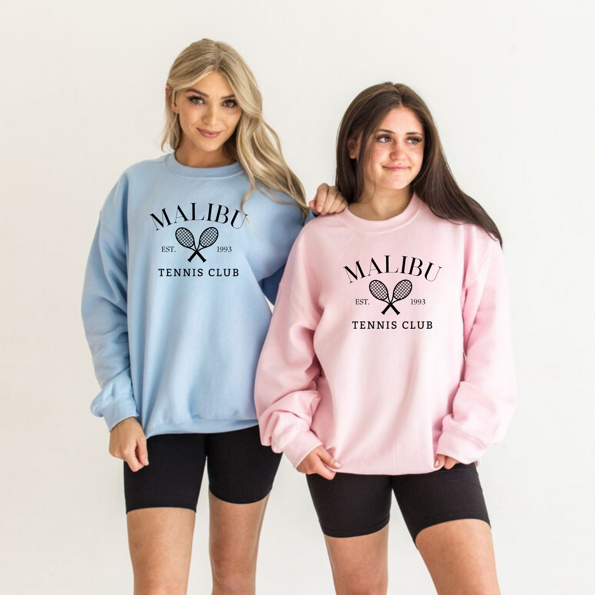 Preppy Malibu Tennis Club sweatshirt - a must-have for a stylish coastal granddaughter, perfect for a tennis club aesthetic and a preppy summer outfit
