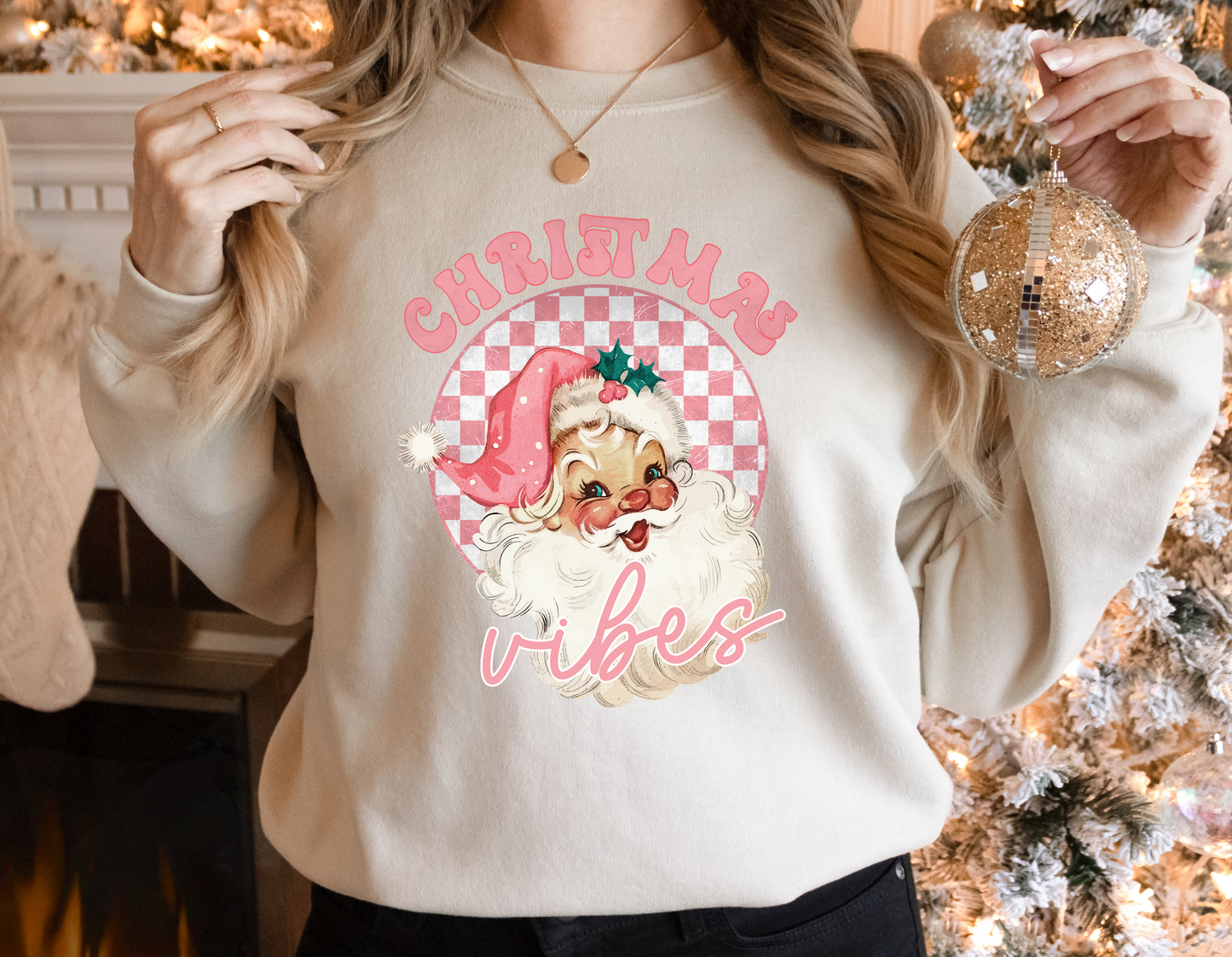 Retro Pink Santa Sweatshirt