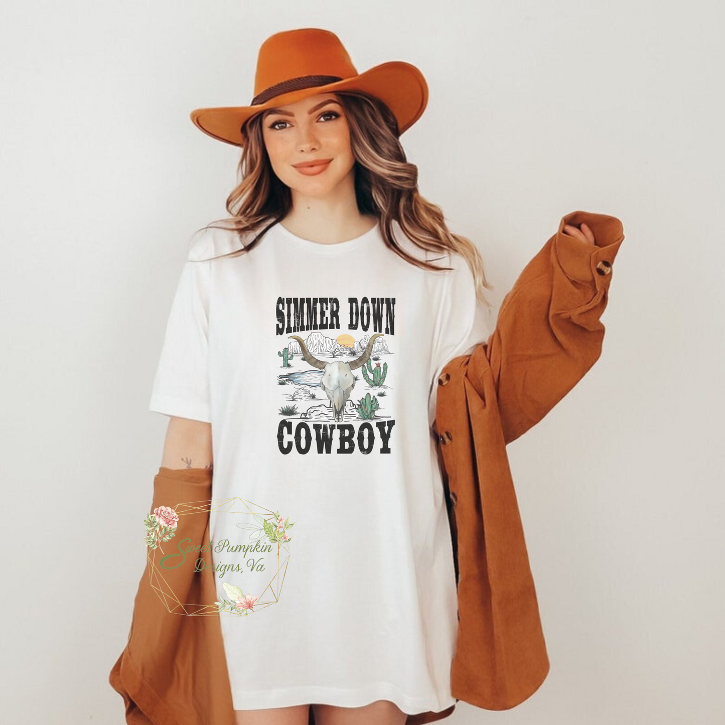 Coastal Cowgirl Aesthetic Shirt - Simmer Down Cowboy - Perfect Summer Outfit for Beach or Festival