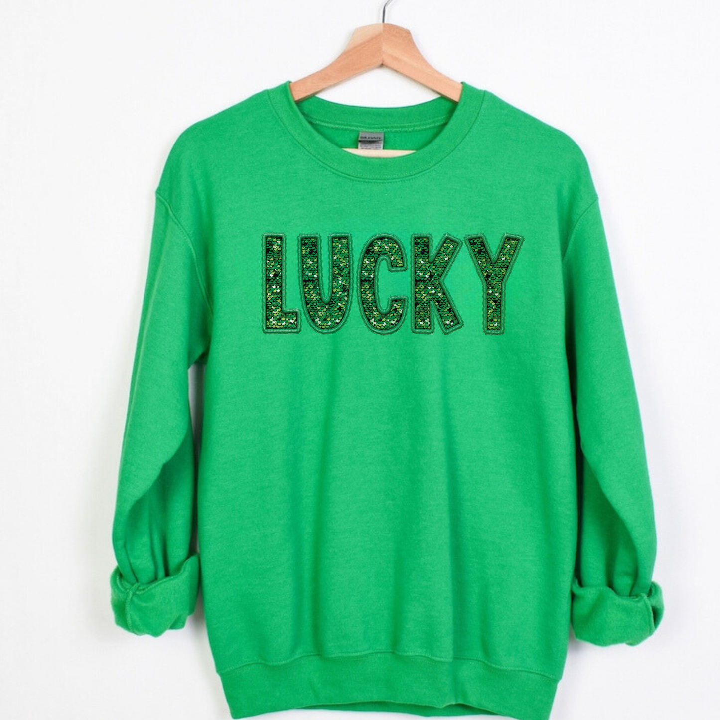 Faux Sequin Lucky St. Patrick's Day Sweatshirt