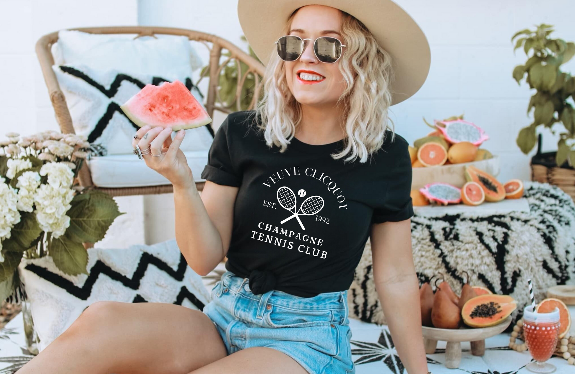 A champagne tennis shirt with a classic and preppy design, perfect for a sophisticated summer outfit.