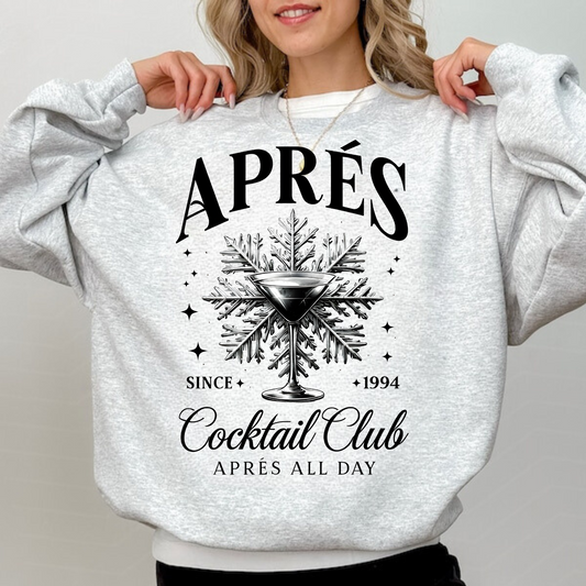 Apres Cocktail Club Sweatshirt| Apres Ski Crewneck Sweatshirt